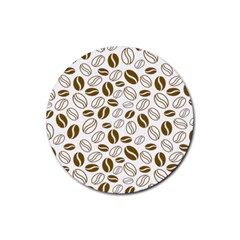 Coffee Beans Vector Rubber Coaster (round)  by Mariart