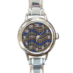 Decorative Ornamental Abstract Wave Round Italian Charm Watch by Mariart