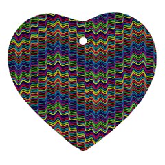 Decorative Ornamental Abstract Wave Heart Ornament (two Sides) by Mariart