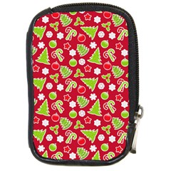 Christmas Paper Scrapbooking Pattern Compact Camera Leather Case