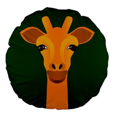 Giraffe Animals Zoo Large 18  Premium Flano Round Cushions by Mariart