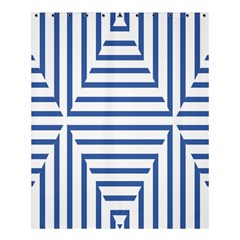 Geometric Shapes Stripes Blue Shower Curtain 60  X 72  (medium) 