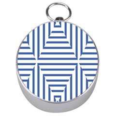 Geometric Shapes Stripes Blue Silver Compasses by Mariart