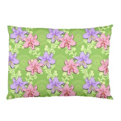 Lily Flowers Green Plant Pillow Case by Alisyart
