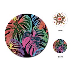 Leaves Tropical Jungle Pattern Playing Cards (round)