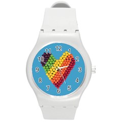What A Sweet Heart Round Plastic Sport Watch (m) by WensdaiAmbrose