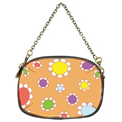 Floral Flowers Retro Chain Purse (two Sides)