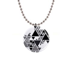 Gray Triangle Puzzle 1  Button Necklace
