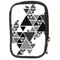Gray Triangle Puzzle Compact Camera Leather Case by Mariart