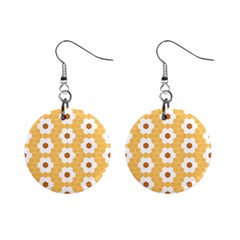 Hexagon Honeycomb Mini Button Earrings