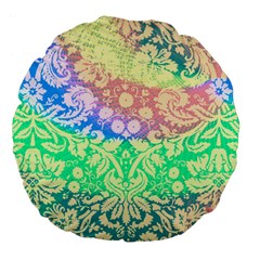 Hippie Fabric Background Tie Dye Large 18  Premium Flano Round Cushions