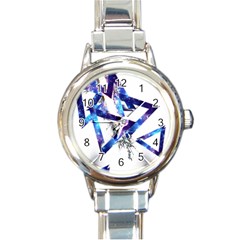 Metal Triangle Round Italian Charm Watch by Mariart