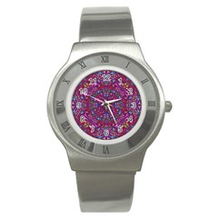 Kaleidoscope Triangle Pattern Stainless Steel Watch by Mariart