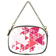 Red Triangle Pattern Chain Purse (two Sides) by Mariart