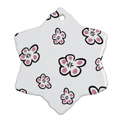 Plum Seamless Flower Snowflake Ornament (two Sides) by Mariart
