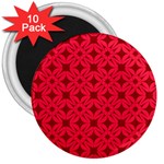 Red Magenta Wallpaper Seamless Pattern 3  Magnets (10 pack) 