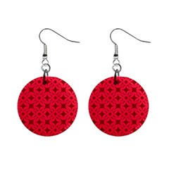 Red Magenta Wallpaper Seamless Pattern Mini Button Earrings by Alisyart