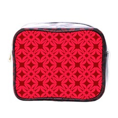 Red Magenta Wallpaper Seamless Pattern Mini Toiletries Bag (one Side) by Alisyart