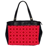 Red Magenta Wallpaper Seamless Pattern Oversize Office Handbag (2 Sides)