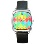 Low Poly Triangles Square Metal Watch