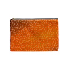 Orange Mosaic Structure Background Cosmetic Bag (medium) by Pakrebo