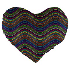 Ornamental Line Abstract Large 19  Premium Flano Heart Shape Cushions by Alisyart