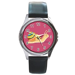 Snail Color Nature Animal Round Metal Watch