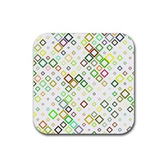 Square Colorful Geometric Style Rubber Coaster (square) 