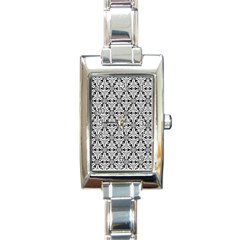 Ornamental Checkerboard Rectangle Italian Charm Watch