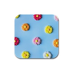 Daisy Rubber Square Coaster (4 Pack)  by WensdaiAmbrose