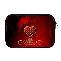 Wonderful Heart With Roses Apple Macbook Pro 17  Zipper Case by FantasyWorld7