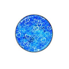 Valentine Heart Love Blue Hat Clip Ball Marker (10 Pack) by Mariart
