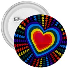 Rainbow Pop Heart 3  Buttons by WensdaiAmbrose