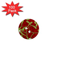 Mistletoe Christmas Texture Advent 1  Mini Magnets (100 Pack)  by Pakrebo