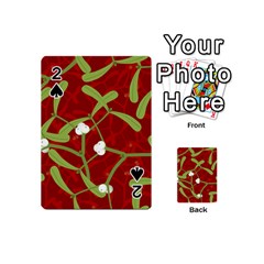 Mistletoe Christmas Texture Advent Playing Cards 54 (mini)