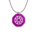 Pattern Abstract Background Art Purple 1  Button Necklace