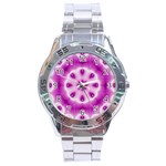 Pattern Abstract Background Art Purple Stainless Steel Analogue Watch