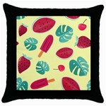 Watermelon Leaves Strawberry Throw Pillow Case (Black)