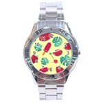 Watermelon Leaves Strawberry Stainless Steel Analogue Watch
