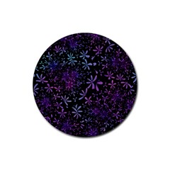 Retro Lilac Pattern Rubber Coaster (round)  by WensdaiAmbrose