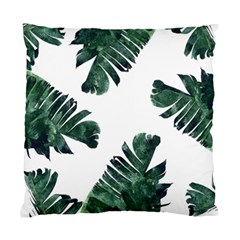 Watercolor Dark Green Banana Leaf Standard Cushion Case (two Sides)