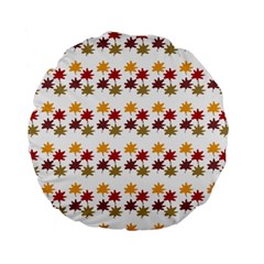 Autumn Leaves Standard 15  Premium Round Cushions by Mariart