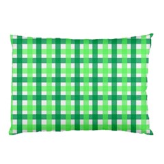 Sweet Pea Green Gingham Pillow Case (two Sides) by WensdaiAmbrose