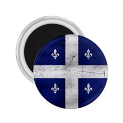 Flag Quebec Drapeau Grunge Fleur De Lys Blue And White 2 25  Magnets by Quebec