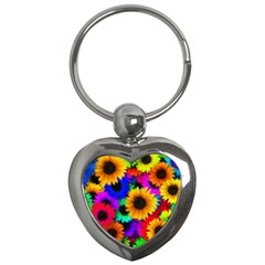 Sunflower Colorful Key Chains (heart) 