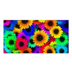 Sunflower Colorful Satin Shawl by Mariart