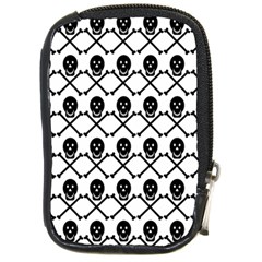 Skull Crossbones Pirate Backdrop Compact Camera Leather Case by Alisyart