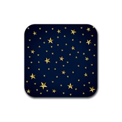 Stars Night Sky Background Space Rubber Square Coaster (4 Pack) 