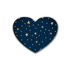 Stars Night Sky Background Space Heart Coaster (4 Pack) 