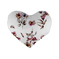 Purple Flowers Bring Cold Showers Standard 16  Premium Flano Heart Shape Cushions by WensdaiAmbrose